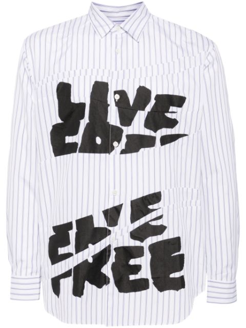 Comme Des Garcons Shirt Free Curved printed striped shirt Men