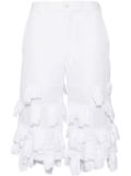 Comme des Garçons Homme Plus ruffle layered tailored short - White