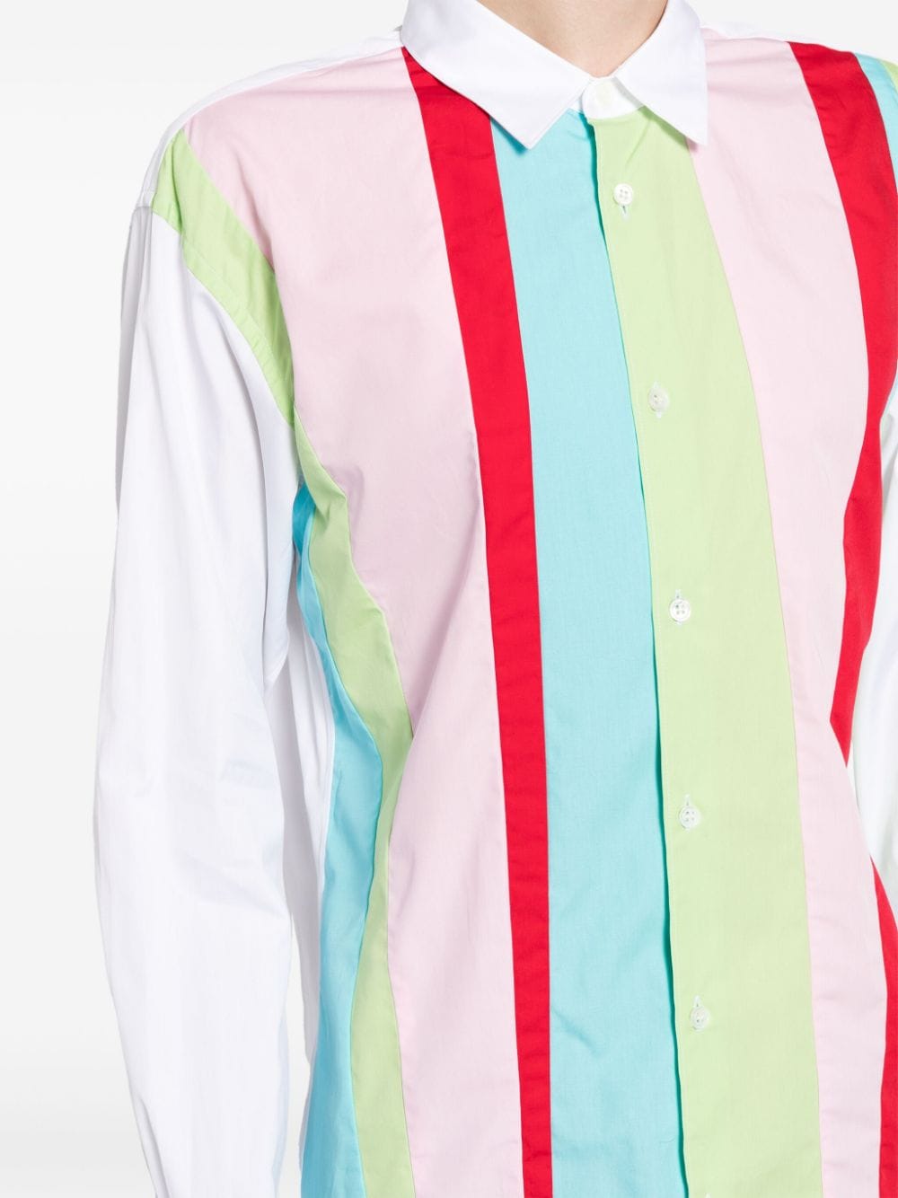 Shop Comme Des Garçons Shirt Coloured Stripe Shirt In Weiss