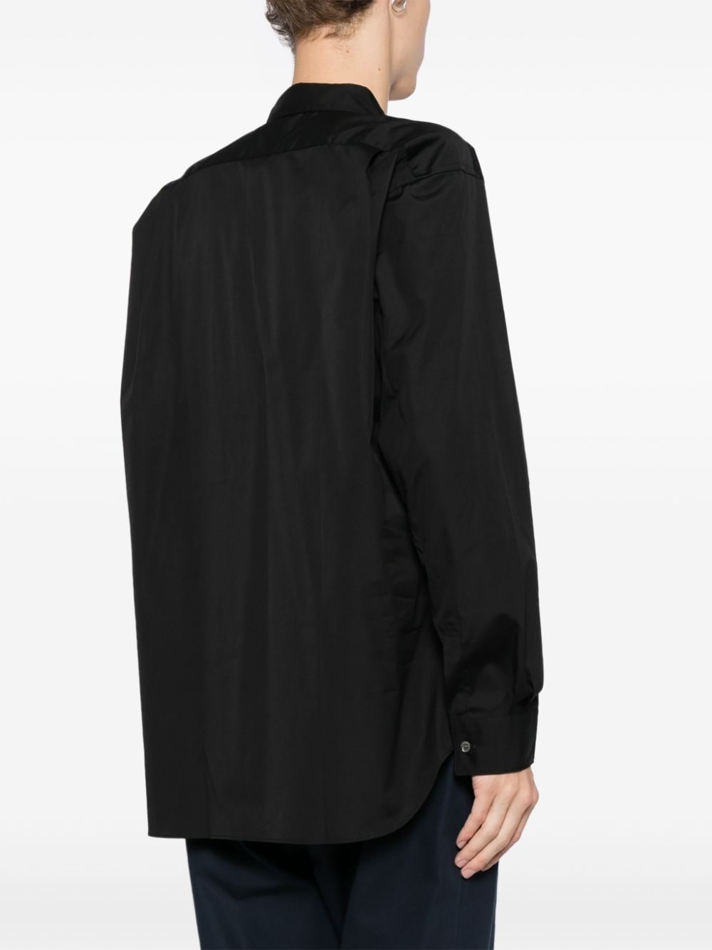 Shop Comme Des Garçons Shirt Strong Will Embroidered Shirt In Black