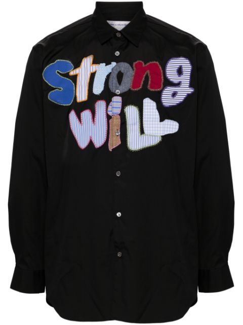 Comme Des Garcons Shirt Strong Will embroidered shirt Men