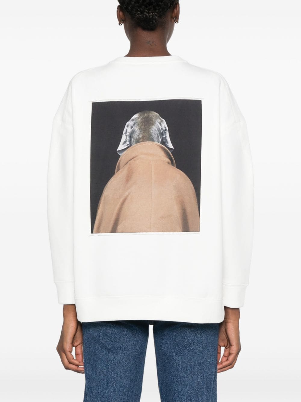 Shop Max Mara Wegman-print Sweatshirt In White