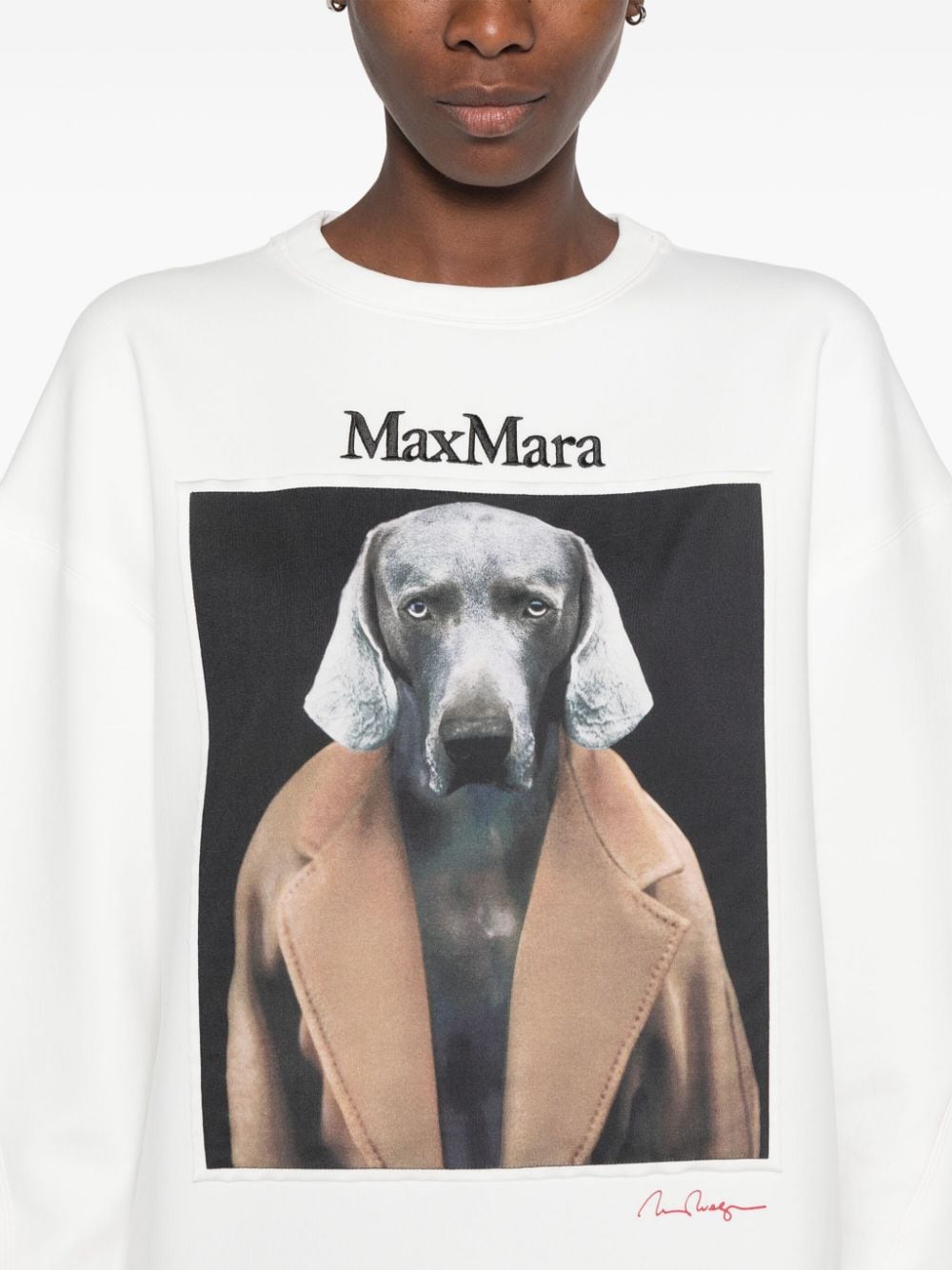 Shop Max Mara Wegman-print Sweatshirt In White