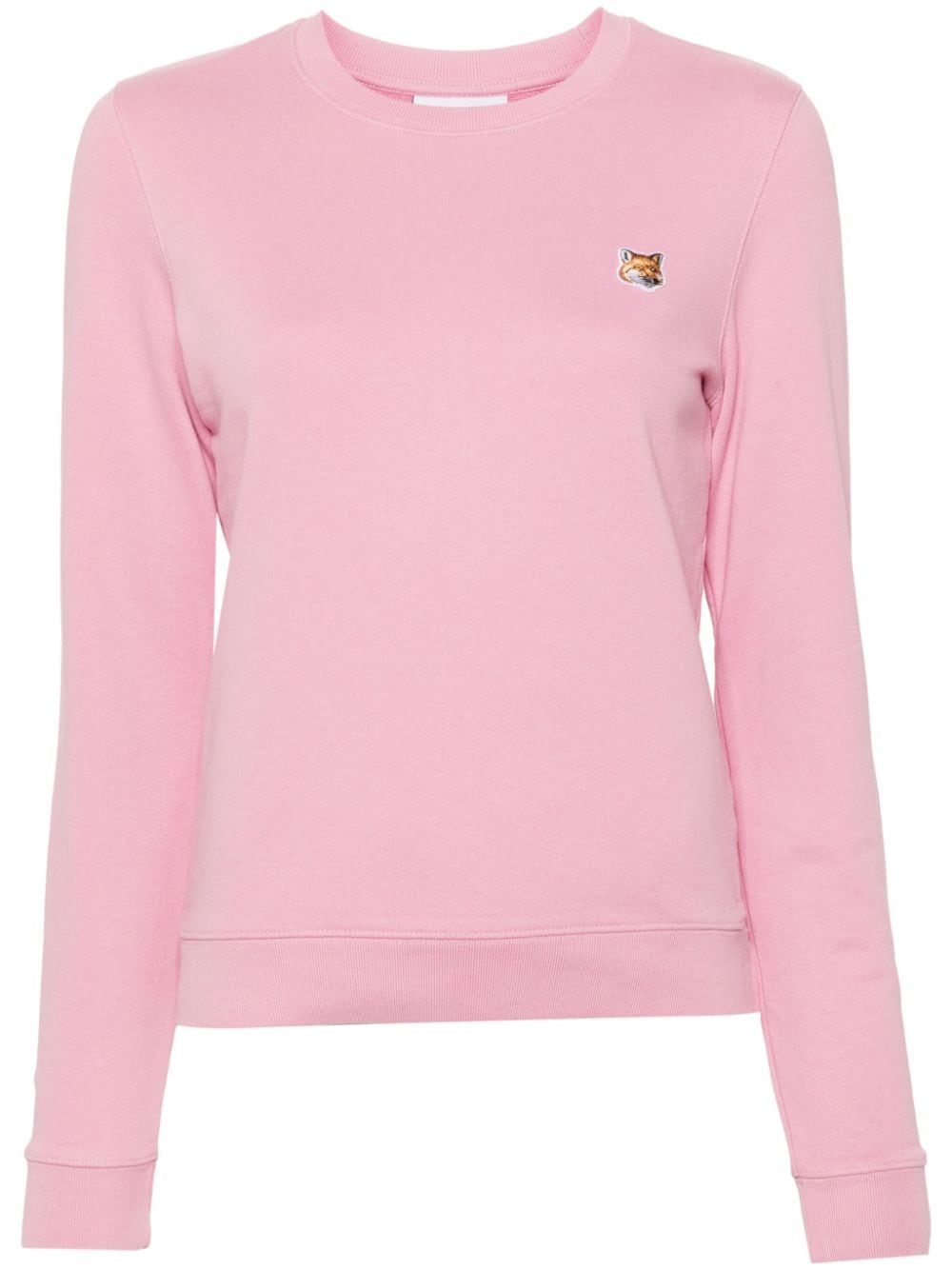 Shop Maison Kitsuné Fox Head-patch Sweatshirt In Pink