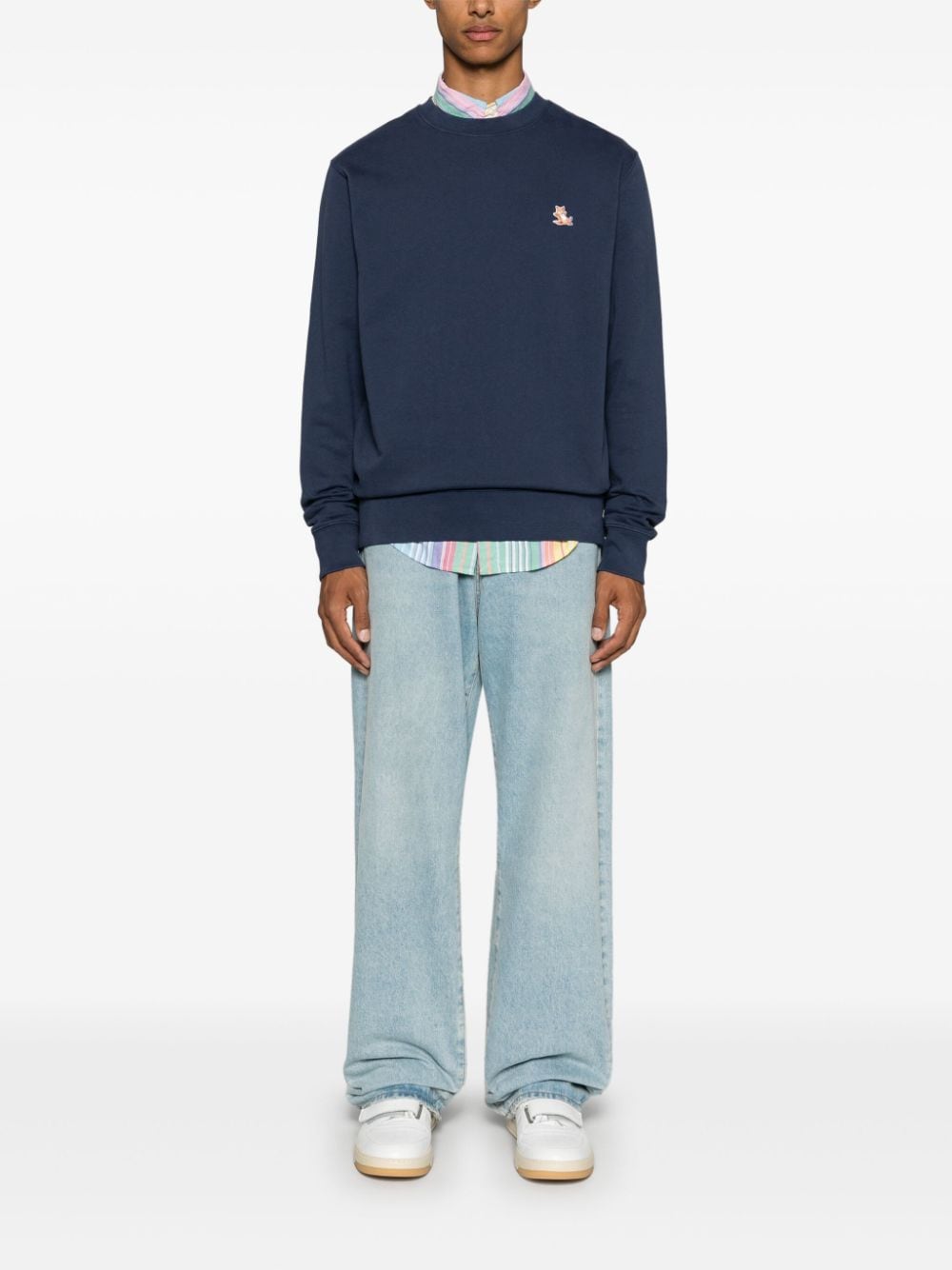 Maison Kitsuné Sweater met patch - Blauw