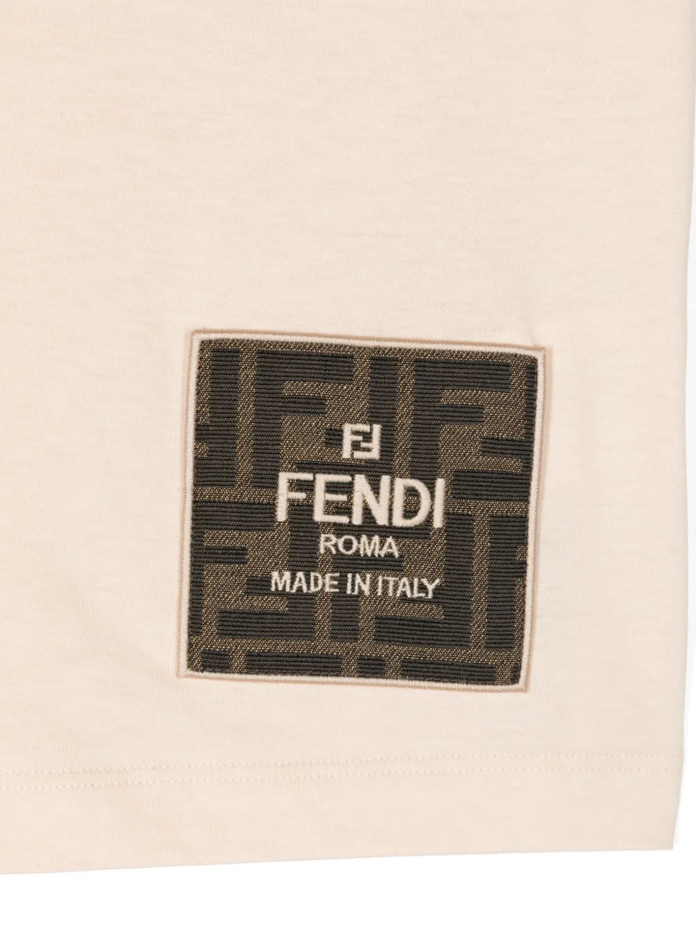 Fendi Kids T-shirt met logopatch Beige
