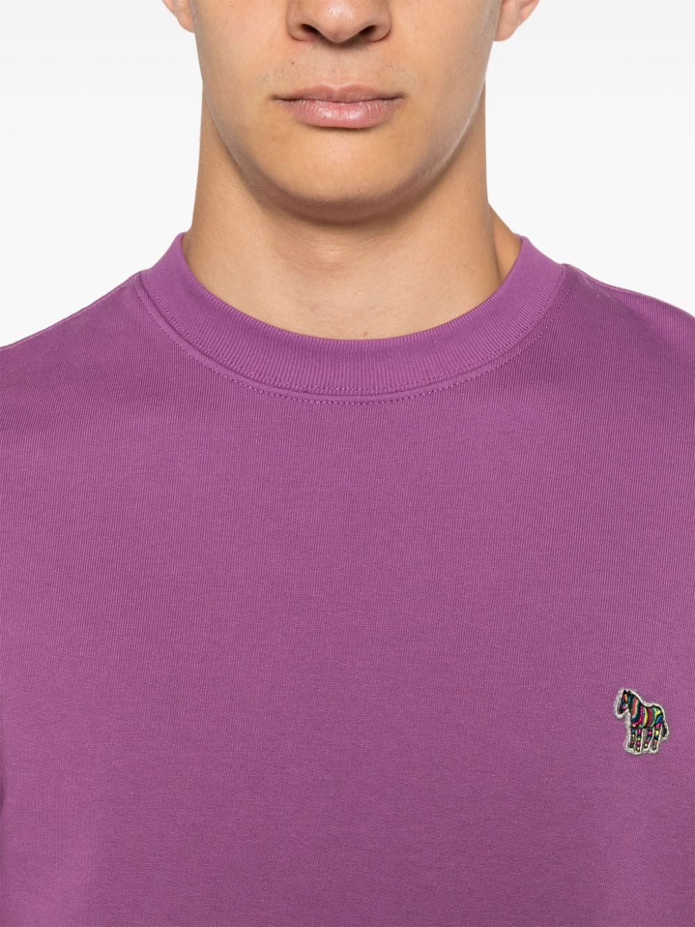 Shop Ps By Paul Smith Zebra-logo Organic Cotton Sweatshirt In Violett