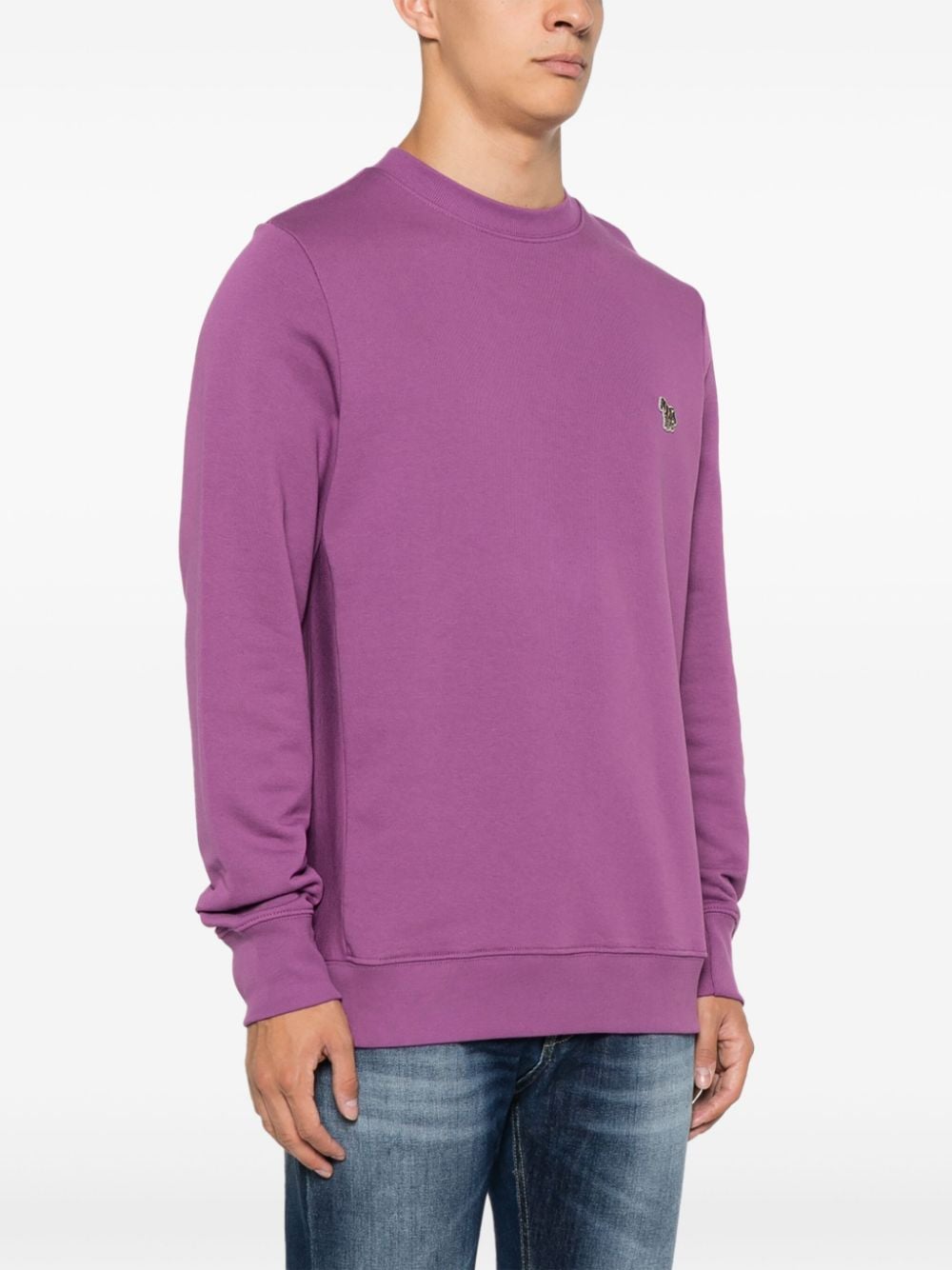 Shop Ps By Paul Smith Zebra-logo Organic Cotton Sweatshirt In Violett