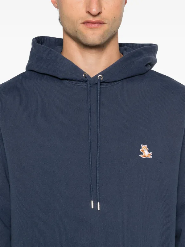 Maison Kitsuné Fox Head Cotton Hoodie | Blue | FARFETCH TH