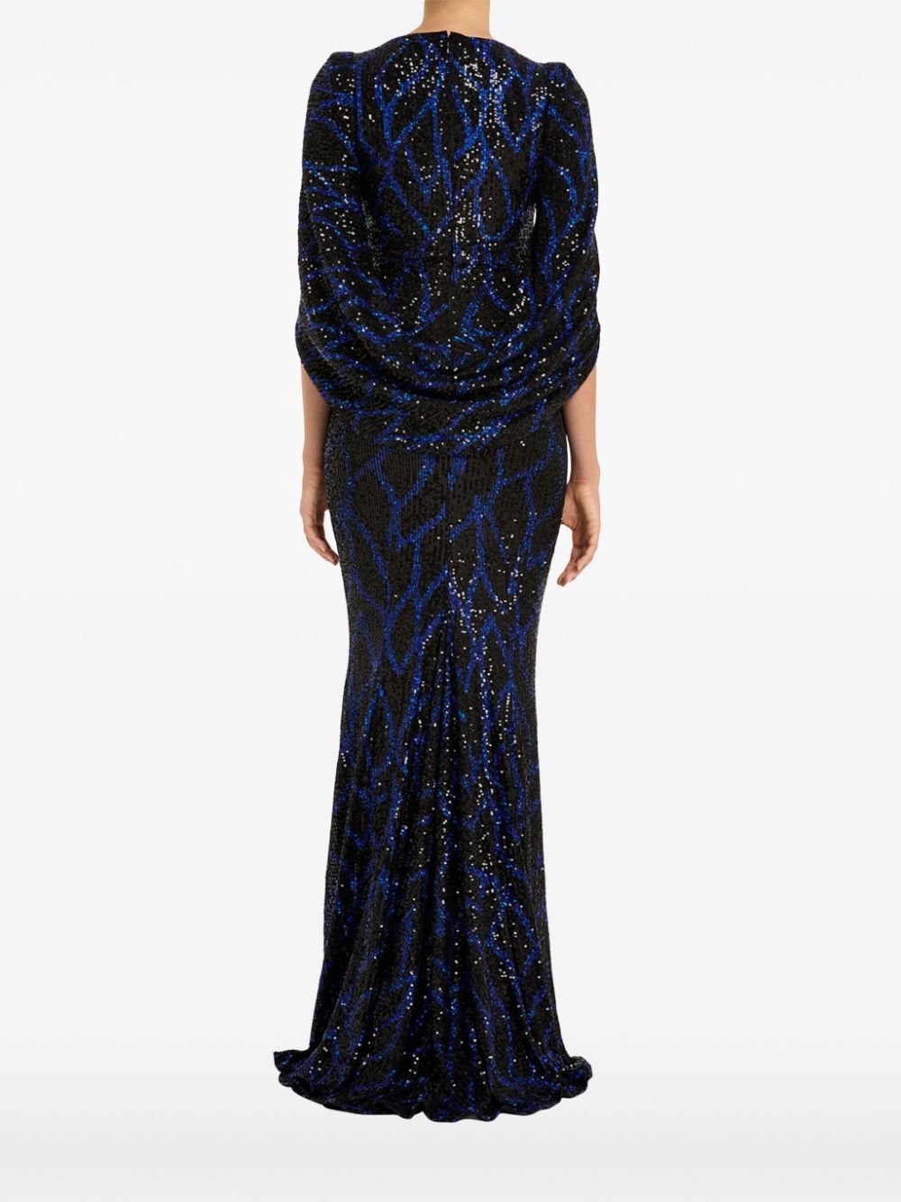 Shop Talbot Runhof Shawl Design Sequinned Gown In Schwarz