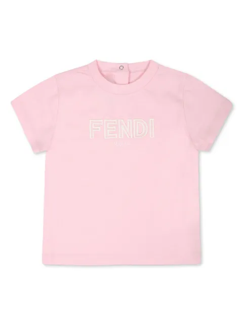Fendi Kids playera con aplique del logo