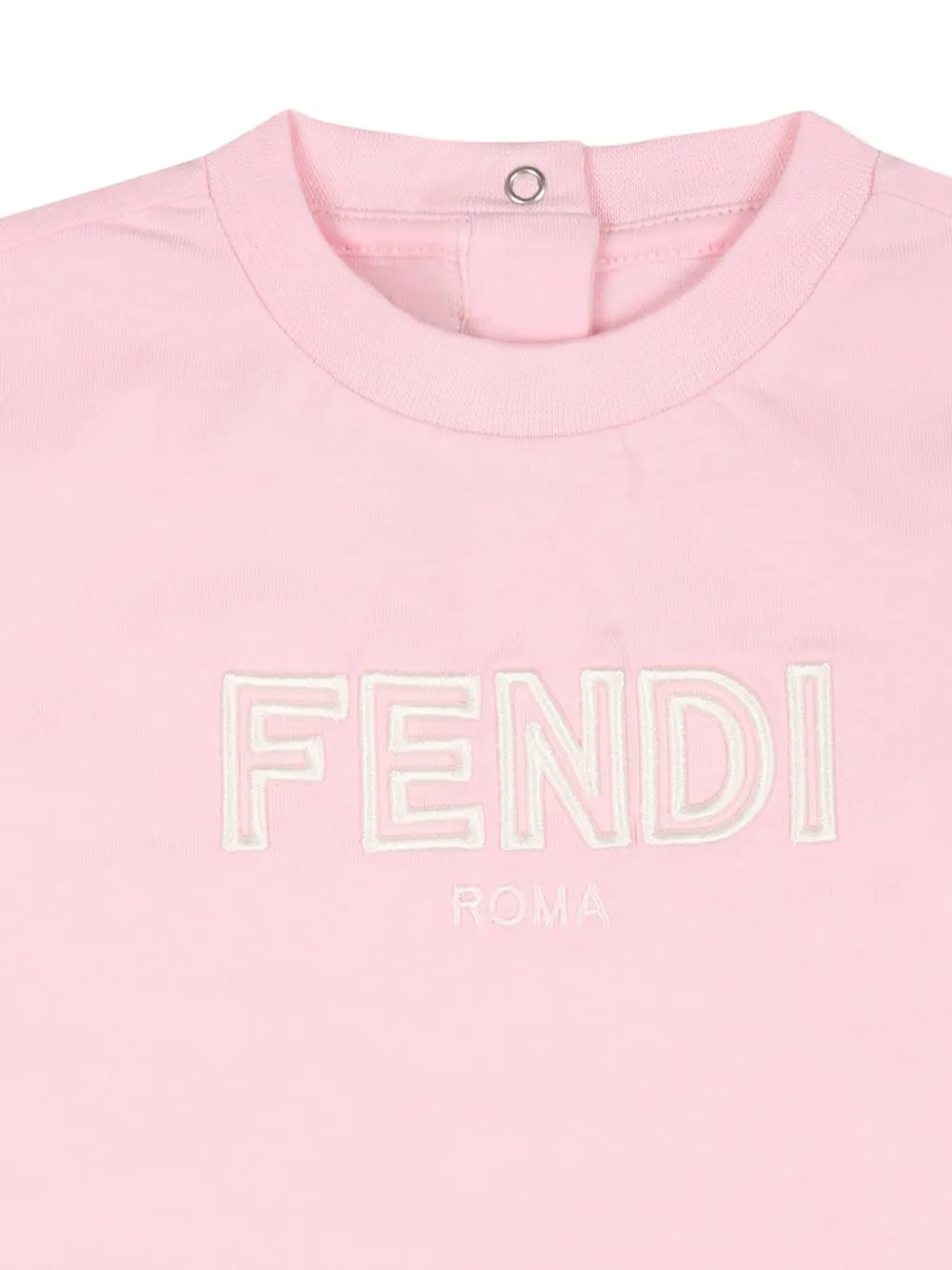Fendi Kids T-shirt met logopatch Roze