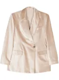 Brunello Cucinelli Monili-detail velvet blazer - Neutrals