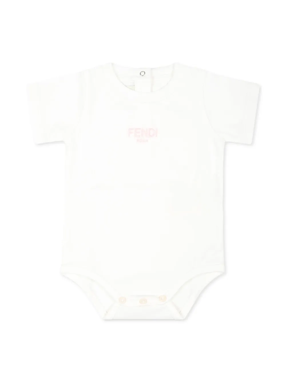 Fendi Kids Twee rompers met geborduurd logo Wit