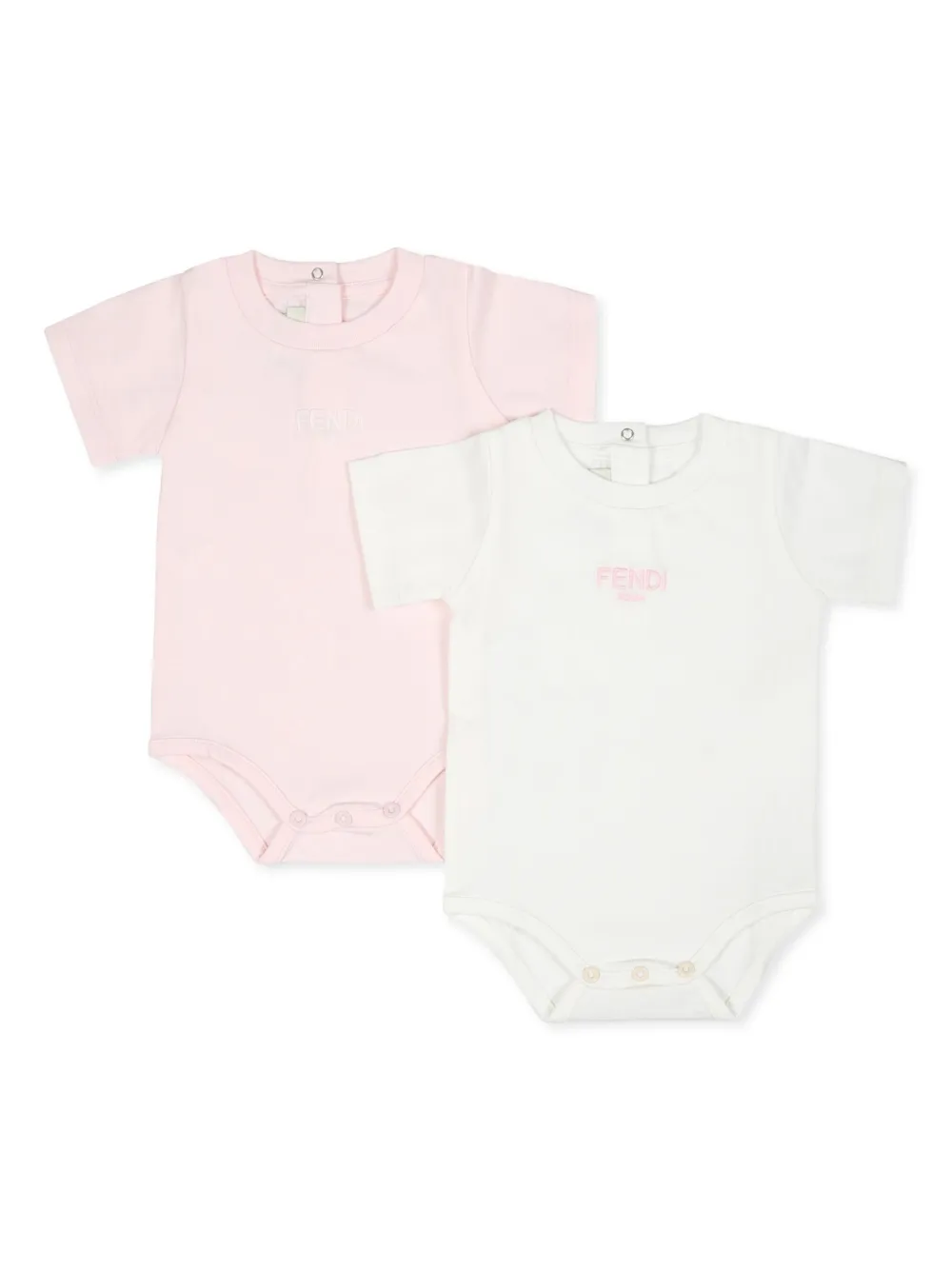 Fendi Kids Bodys mit Logo-Stickerei (2er-Set) | Weiß | Image 1