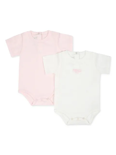 Fendi Kids set de dos bodies con logo bordado