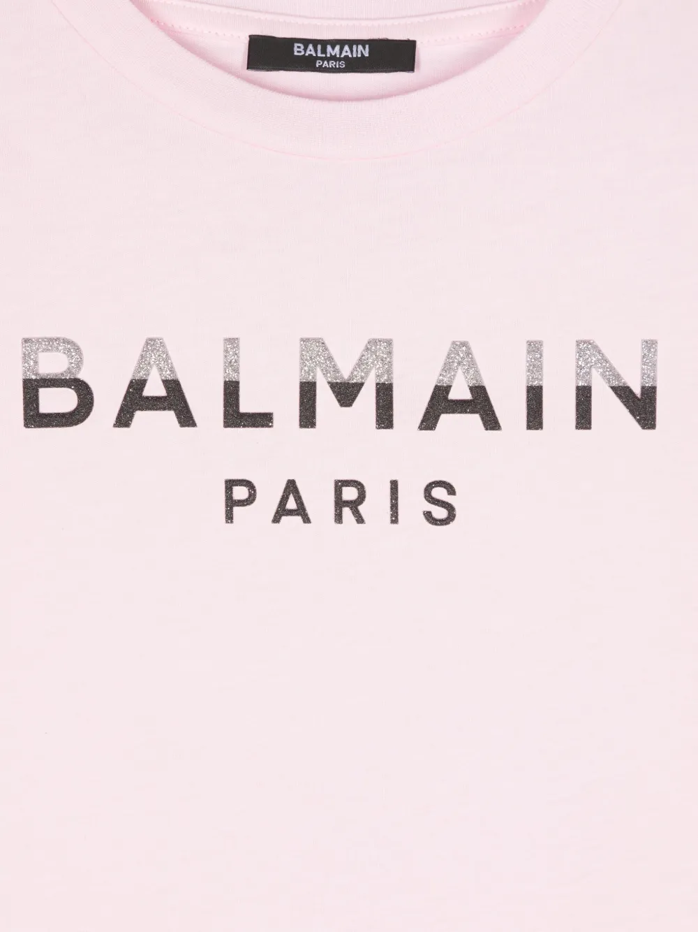 BALMAIN GLITTER LOGO-DETAIL DRESS 