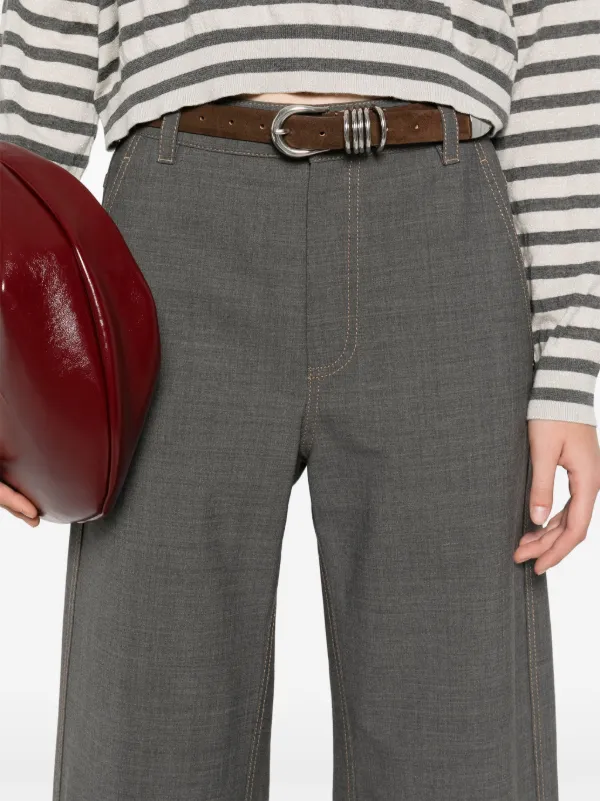 Brunello Cucinelli mélange-effect Trousers | Grey | FARFETCH