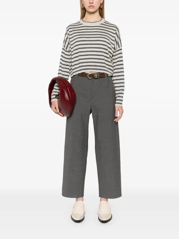 Brunello Cucinelli mélange-effect Trousers | Grey | FARFETCH