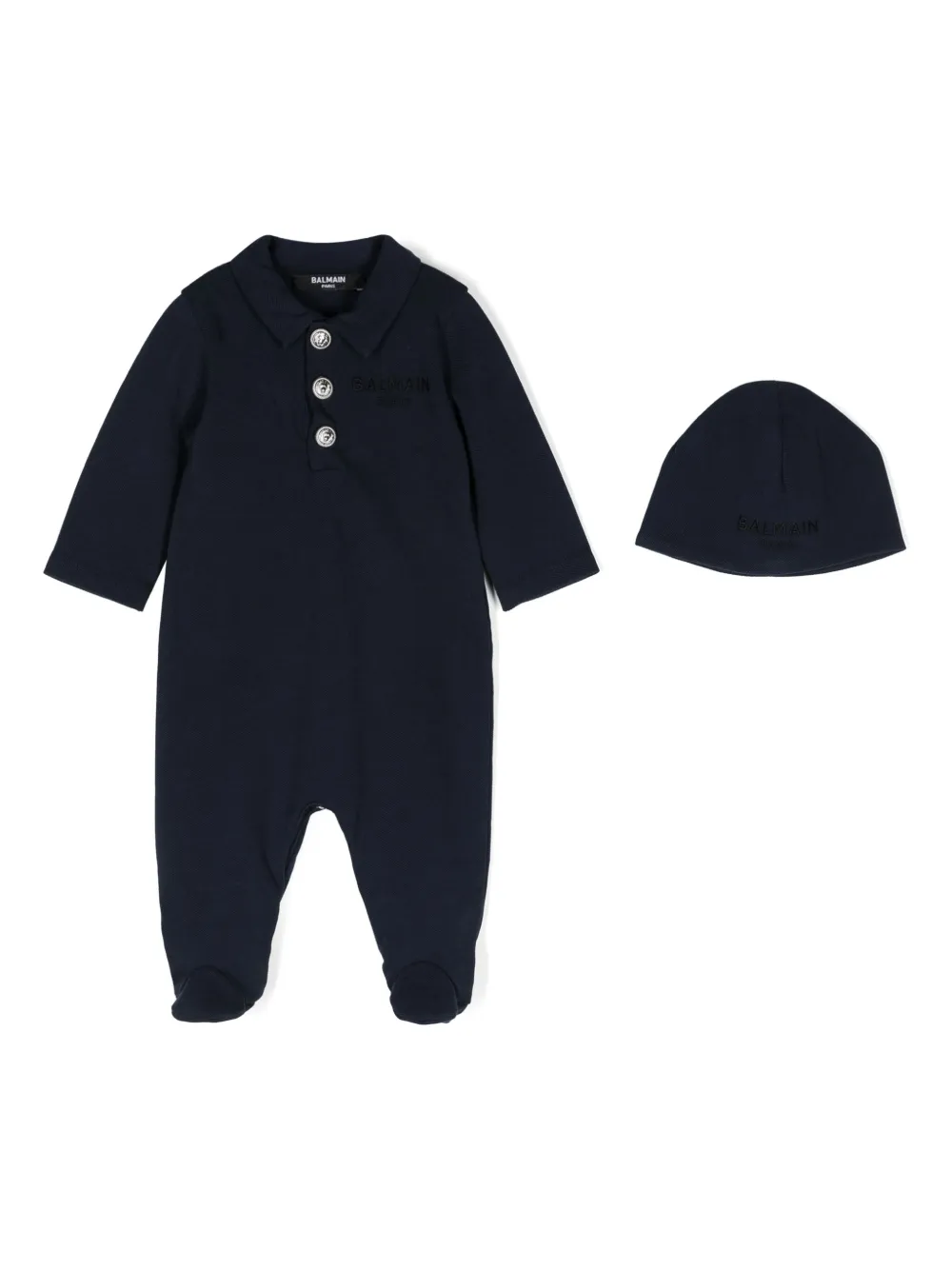 Balmain Kids Pyjama met geborduurd logo Blauw