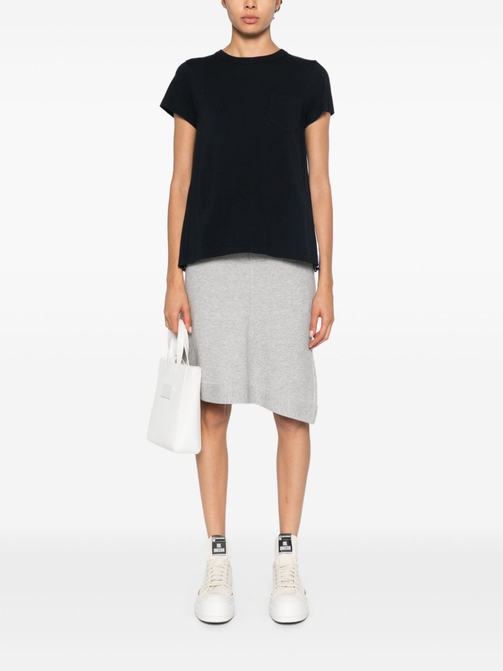 sacai panelled T-shirt - Blauw