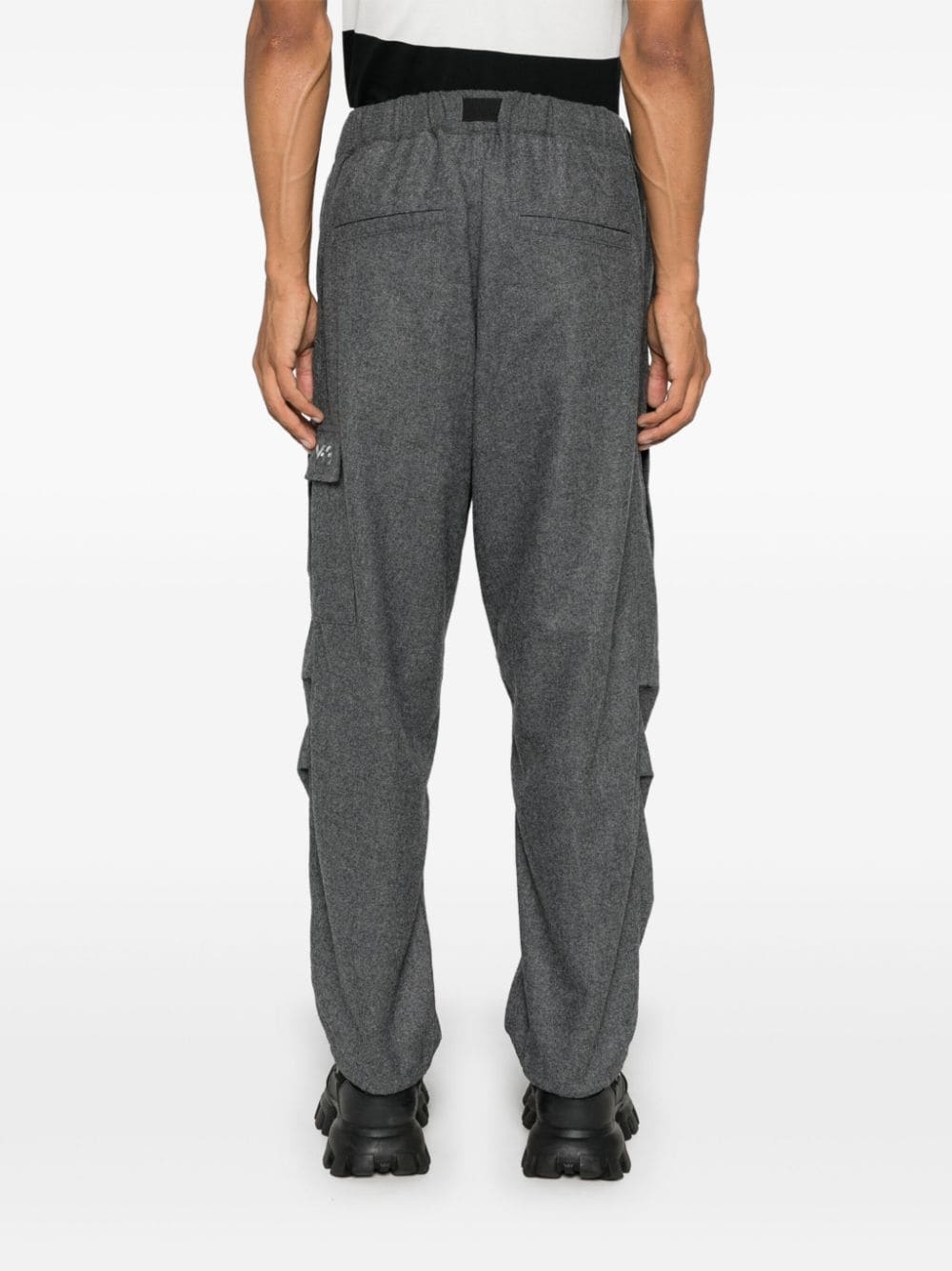 Shop Y-3 Flannel Cargo Trousers In Grey