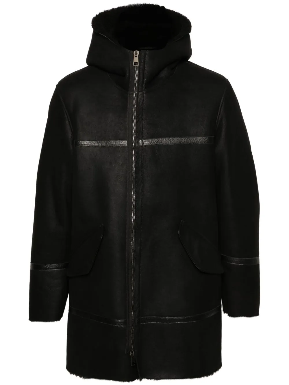 ERALDO HOODED LEATHER COAT