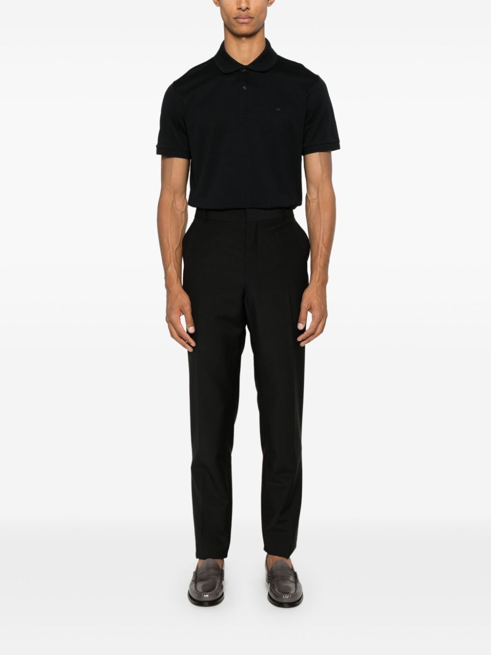 Shop J. Lindeberg Troy Polo Shirt In Black