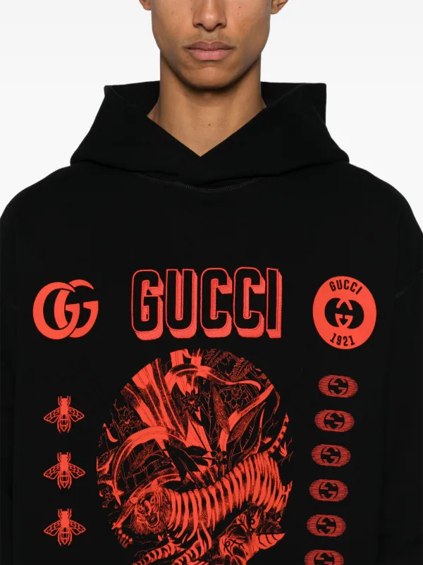 Gucci logo hoodie black hotsell