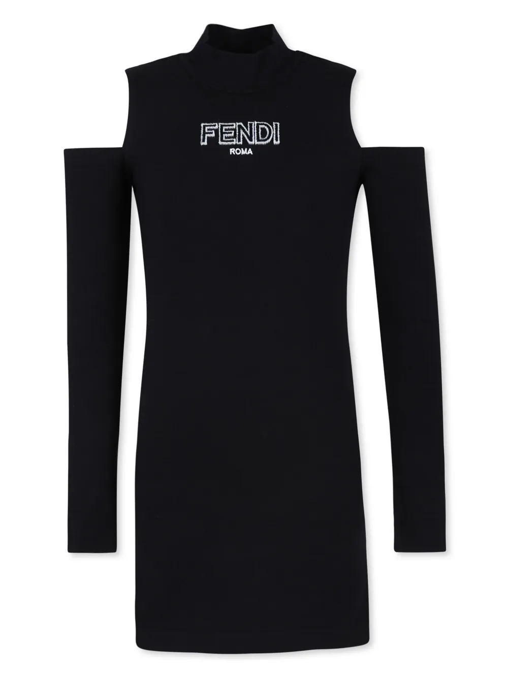 Fendi Kids Jurk met uitgesneden detail Zwart