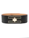 Elisabetta Franchi logo turn-lock leather belt - Black