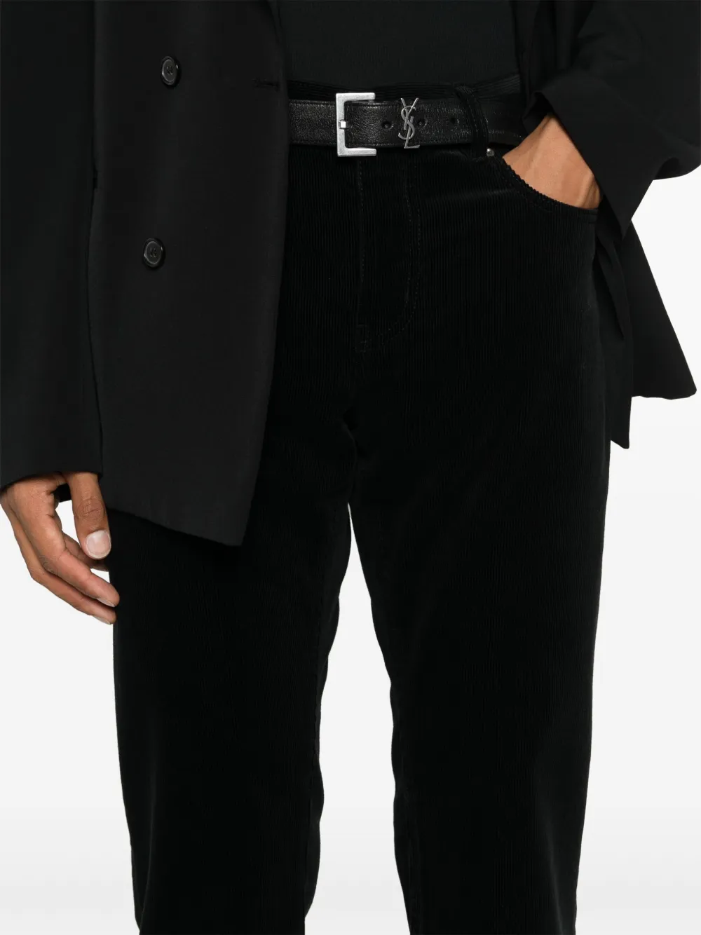 Saint Laurent Ribfluwelen broek Zwart
