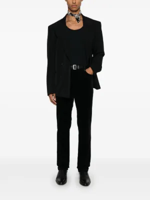 SAINT LAURENT PARIS チノパン 黒 2137124M0017 Saint Laurent(サンローラン)メンズ チノパンツ - FARFETCH