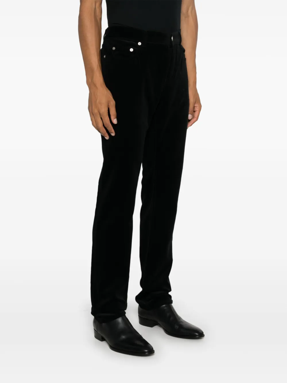 Saint Laurent Ribfluwelen broek Zwart