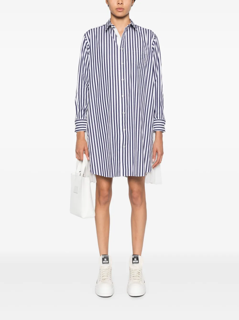 sacai striped mini dress - Blauw