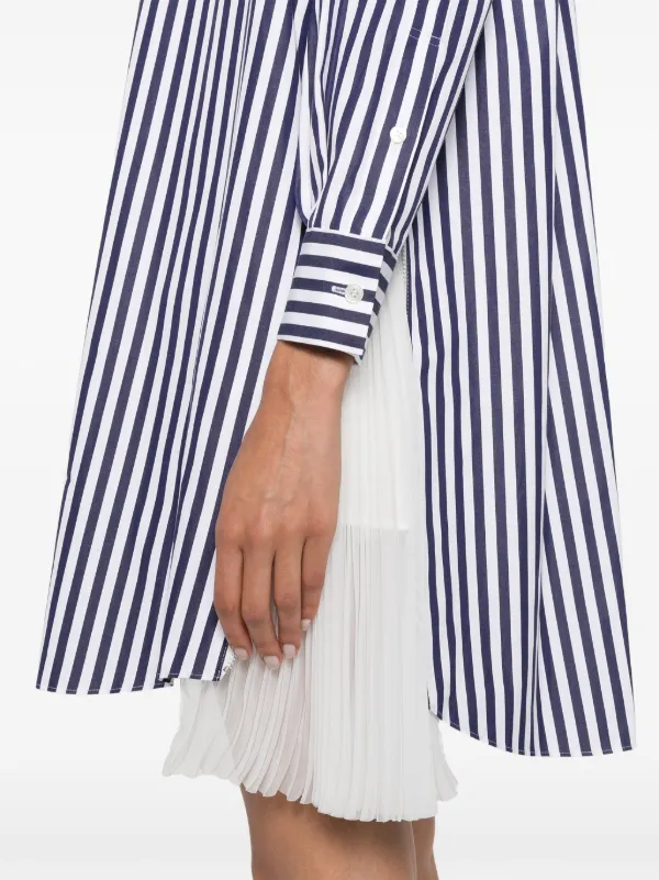 Sacai Striped Mini Dress Blue FARFETCH AO