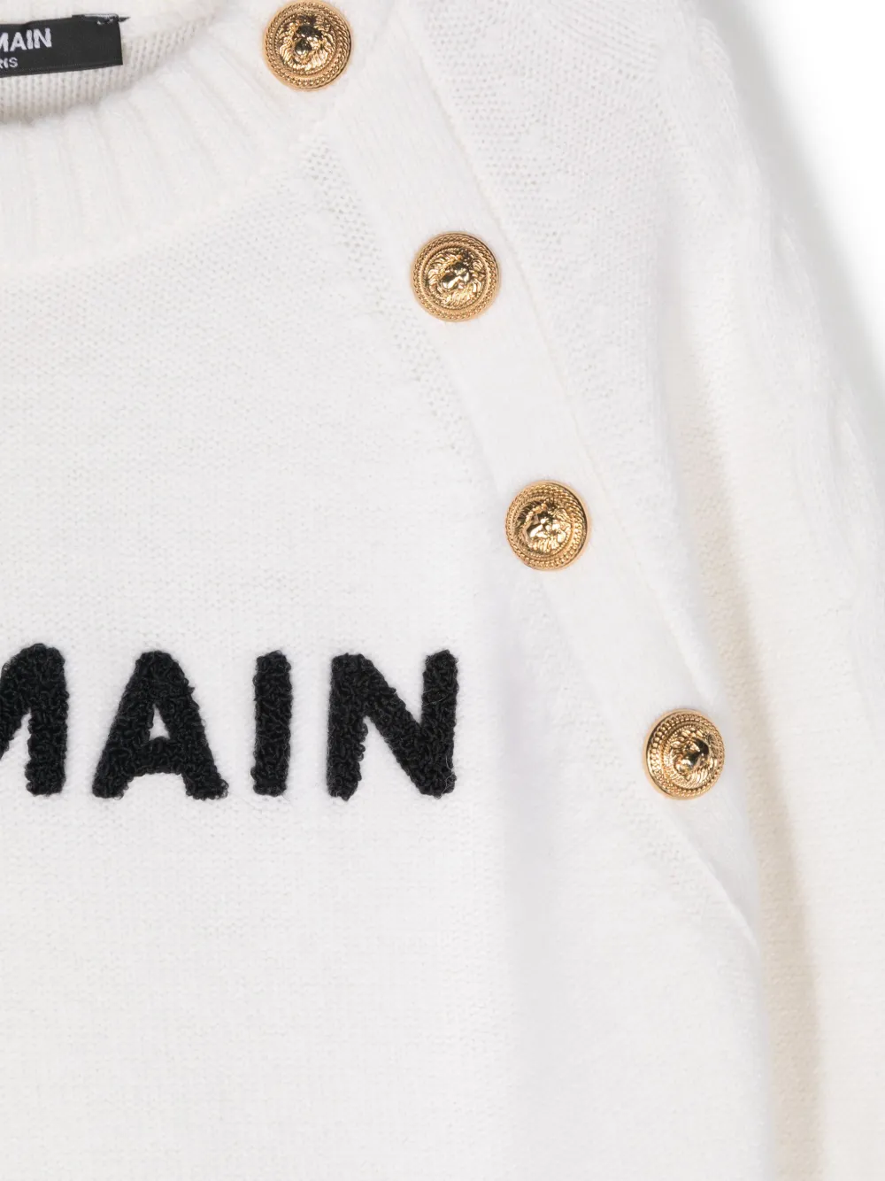 BALMAIN LOGO-EMBROIDERED SWEATER
