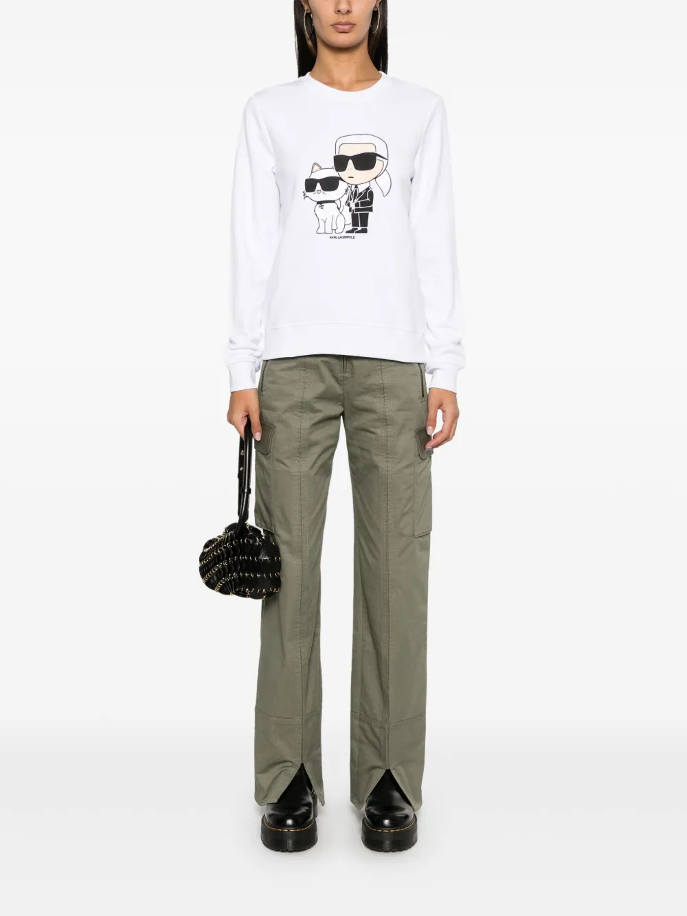 Karl Lagerfeld Ikonik Karl & Choupette sweatshirt - Wit