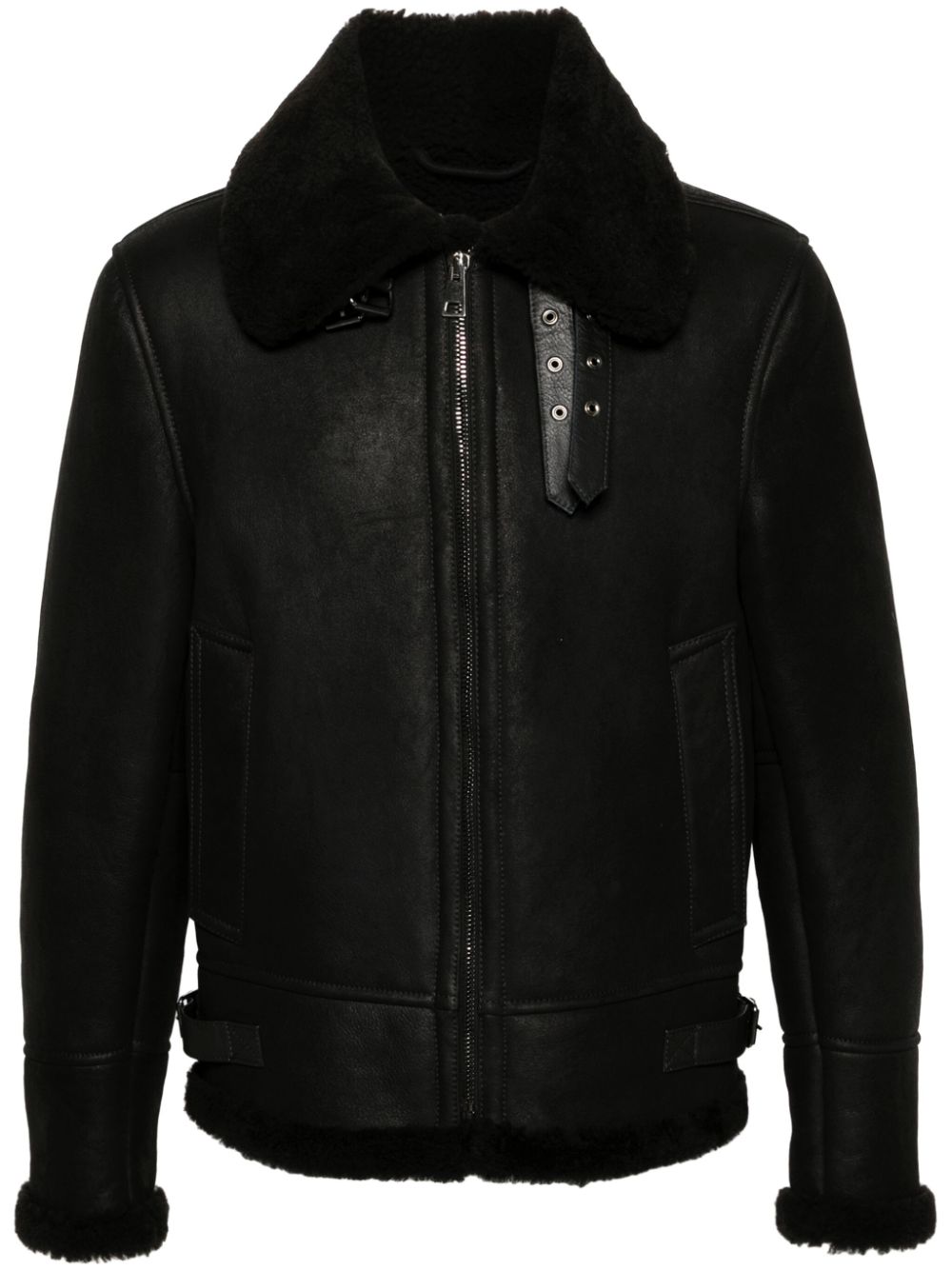 ERALDO shearling-collar jacket - Black