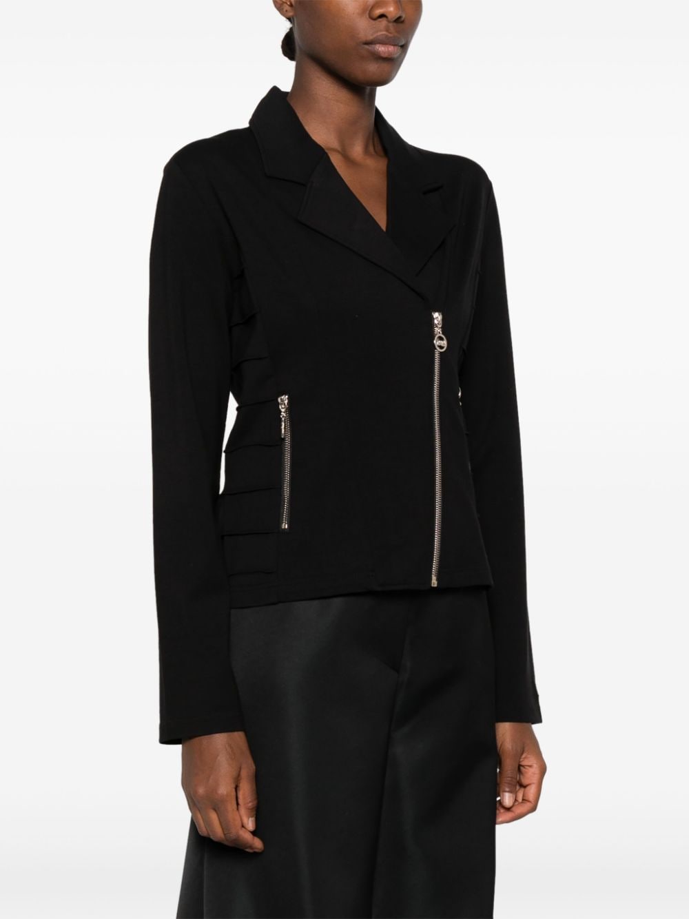 Shop Liu •jo Zip-up Jersey Jacket In Black