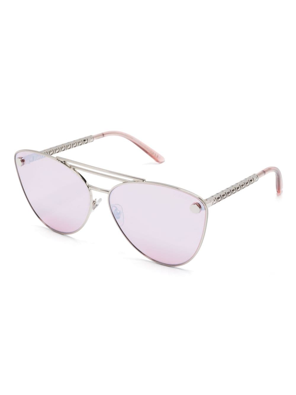 Versace Eyewear Tubular-Greca cat-eye zonnebril - Zilver