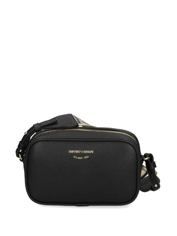 Emporio Armani logo-stamp Crossbody Bag | Black | FARFETCH