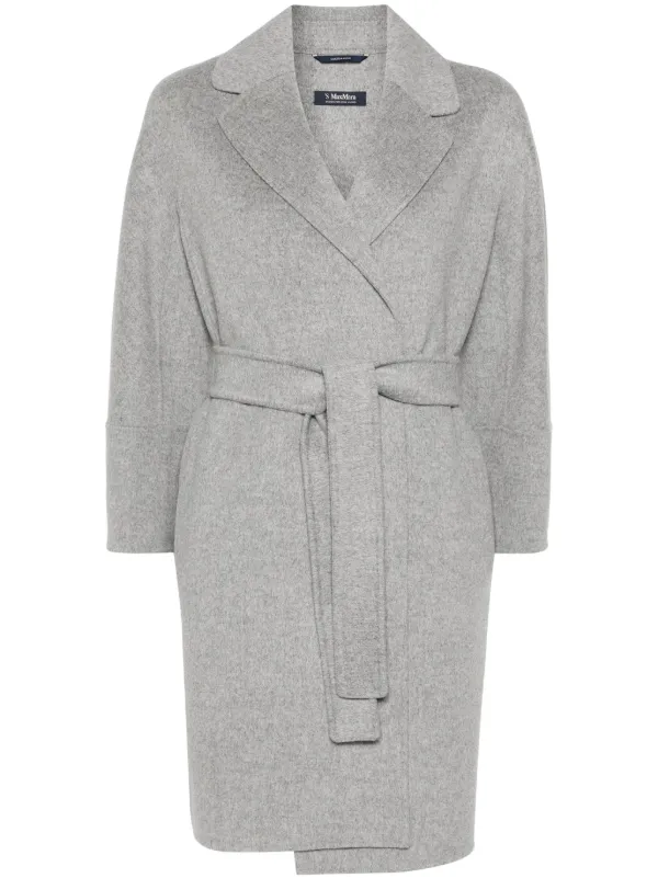 S Max Mara Virgin Wool Coat Grey FARFETCH BH