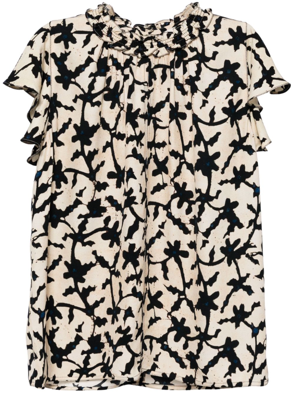 Ulla Johnson graphic-print round-neck top - Neutrals