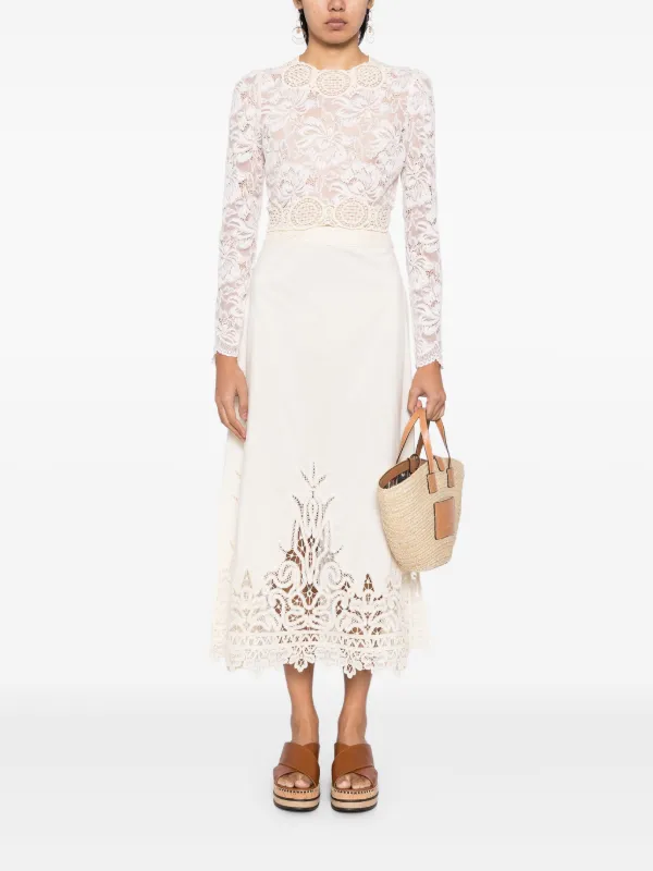 ワンピース ULLA JOHNSON Women Mid Skirts PS251728 CWRIE White Ulla Johnson Karlyn Skirt | Neutrals | FARFETCH
