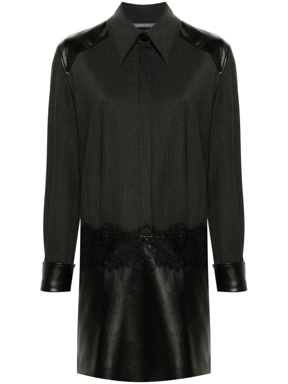 Alberta Ferretti panelled shirt-dress - Grey