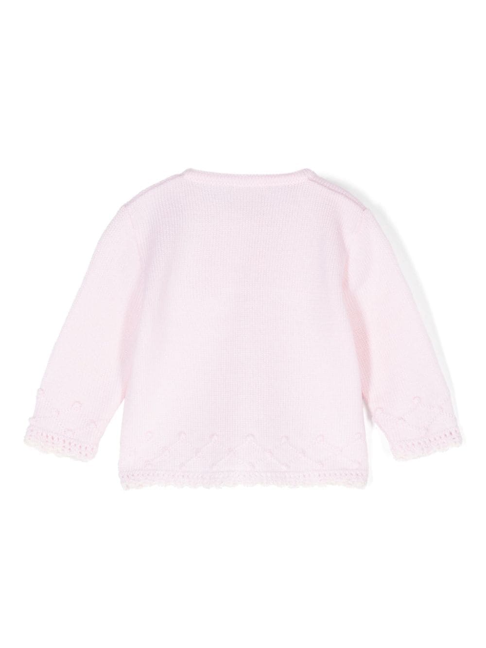 Shop Paz Rodriguez Wool Cardigan In Pink