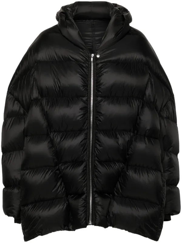 Rick Owens Hooded Peter Puffer Jacket Black FARFETCH AU