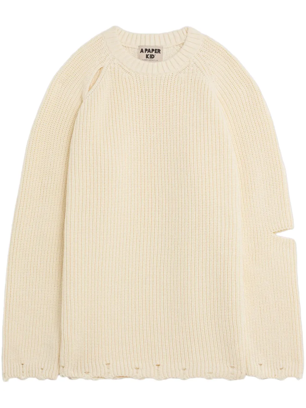 Shop A Paper Kid Cut-out Detailing Jumper In Neutrals