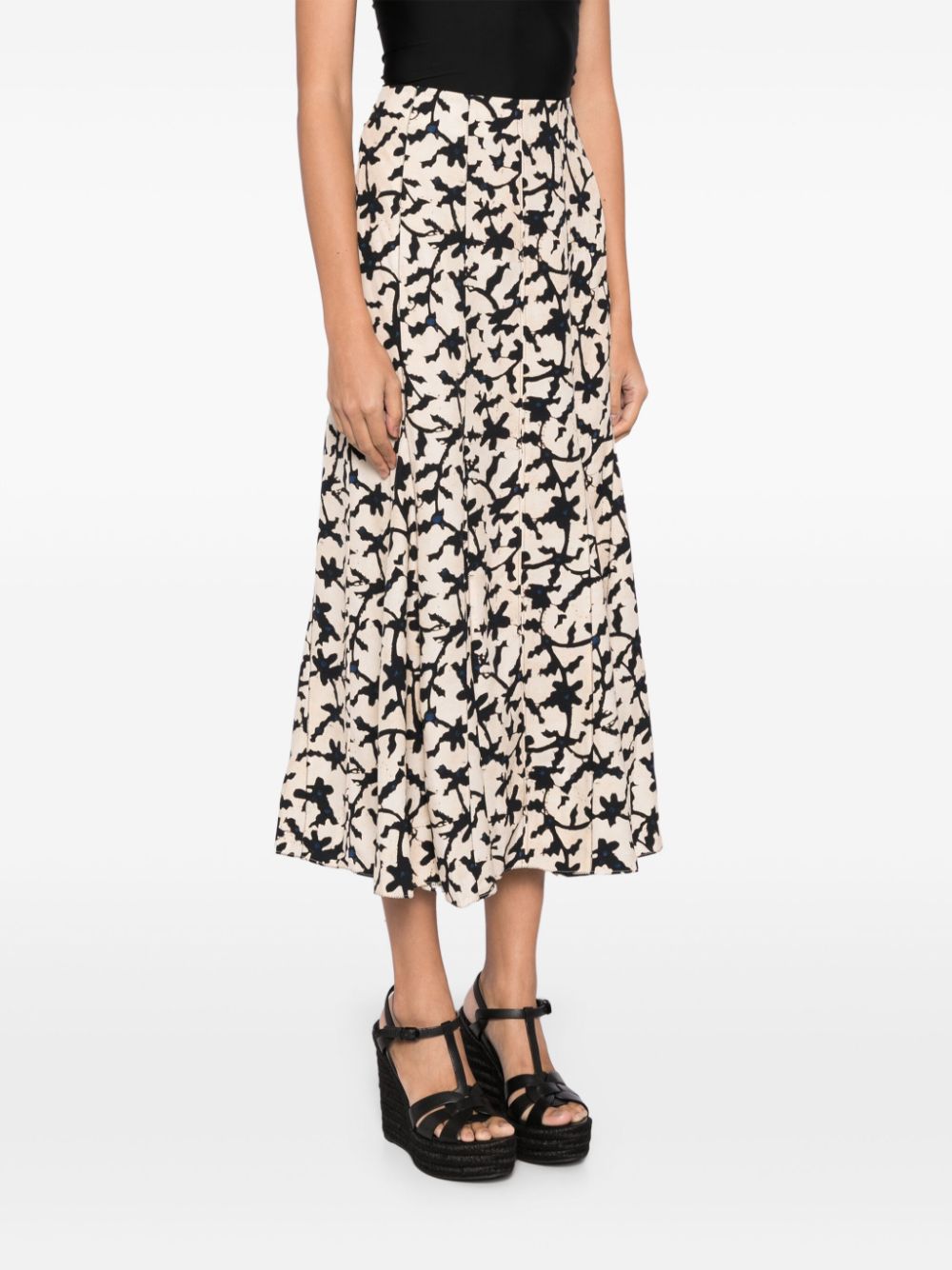 Shop Ulla Johnson Graphic-print A-line Skirt In Neutrals